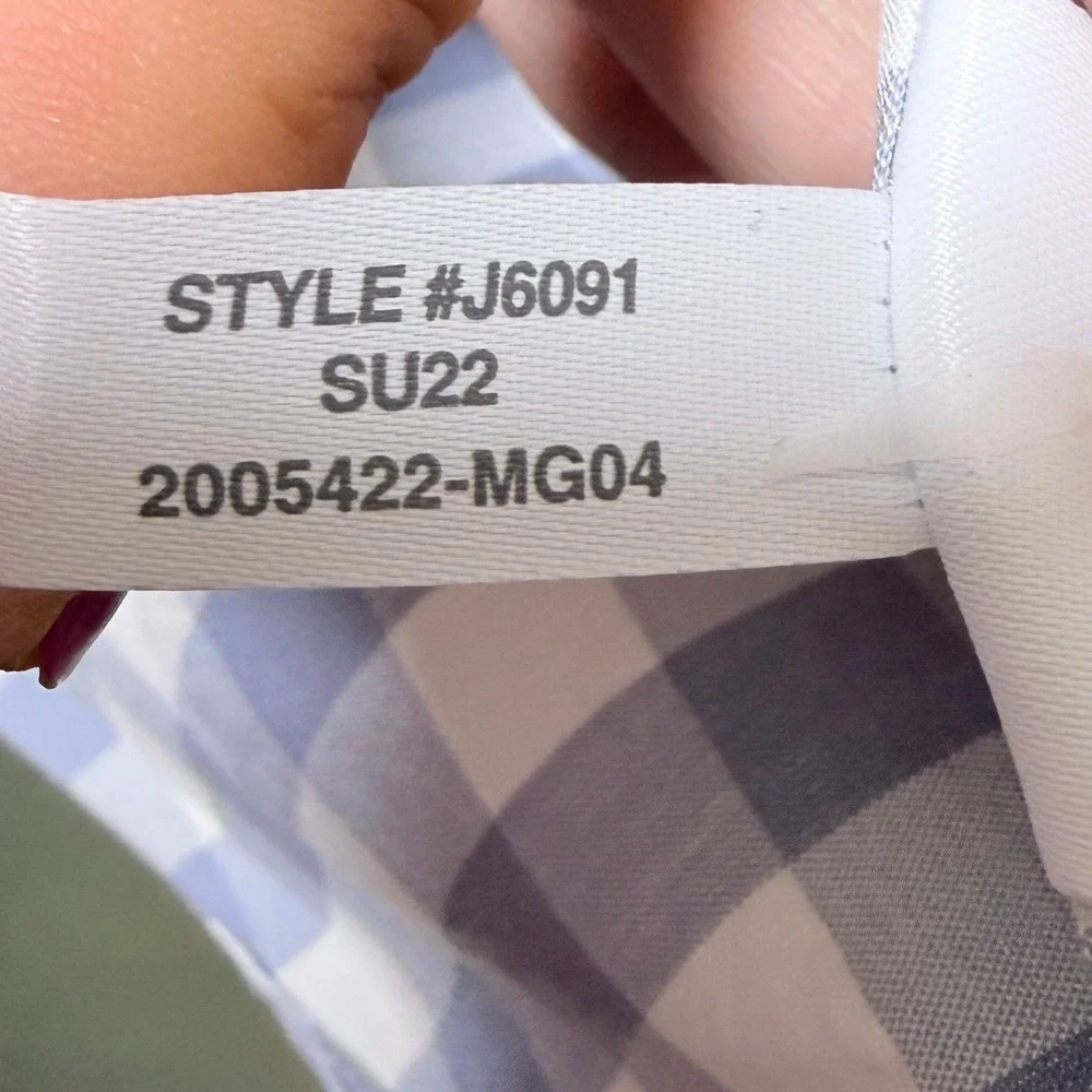 Crewcuts J.Crew Boys Blue Gingham Button Down Shirt Long Sleeve Size 14 J6091